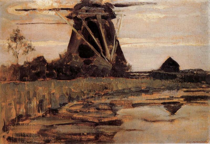 Piet Mondrian French mill near the river china oil painting image